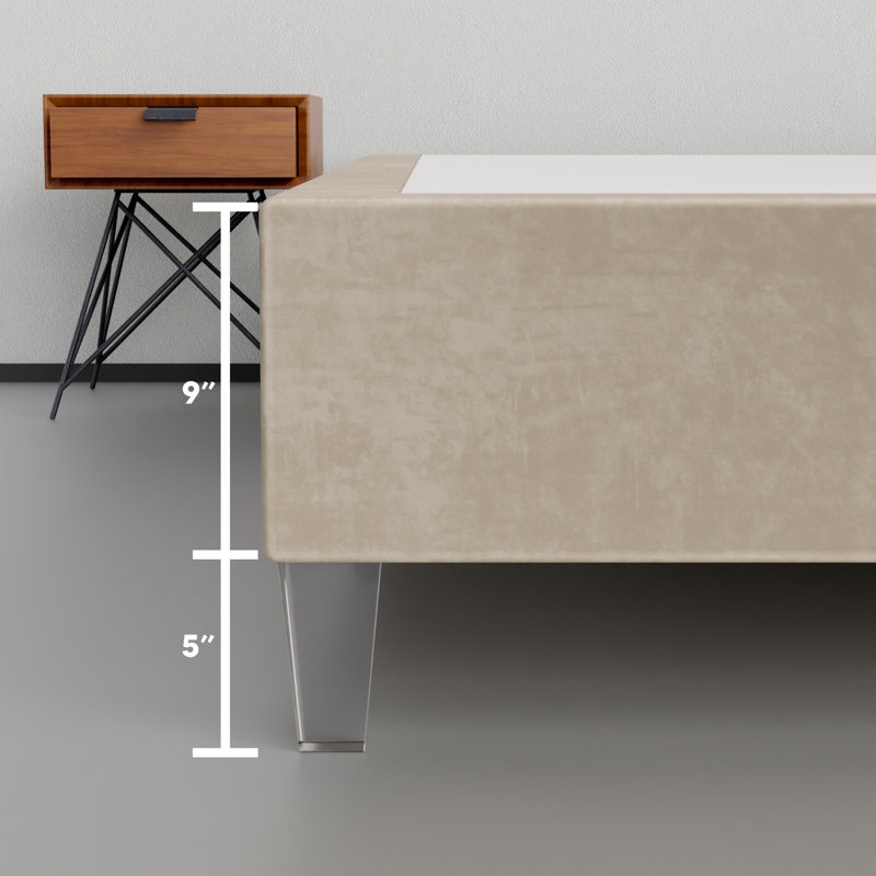 Lit en bois massif Kavi, H 14 po x l 44 po x L 75 po, Beige