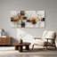 Engrenages industriels et lignes de quadrillage sur toile orange rouille-289662258