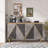 Two-Tone Visual Contrast Modern Sideboard With Adiustable Shelves-950580757