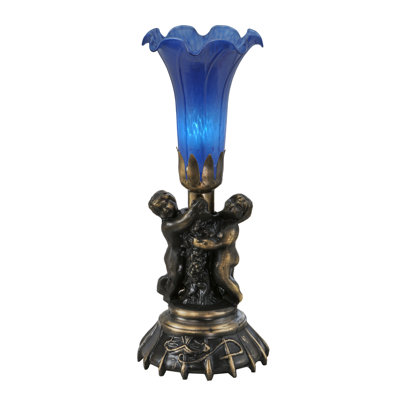 Twin Cherub Torchiere Table Lamp