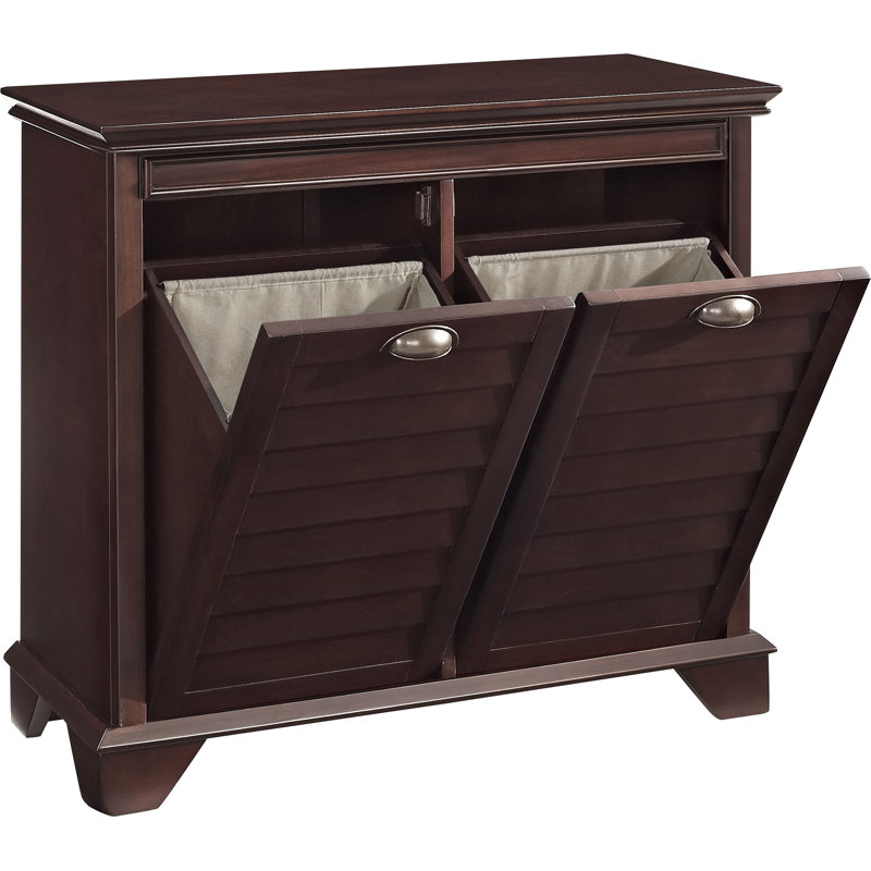 Jaiheem Wood Cabinet Laundry Hamper, Espresso