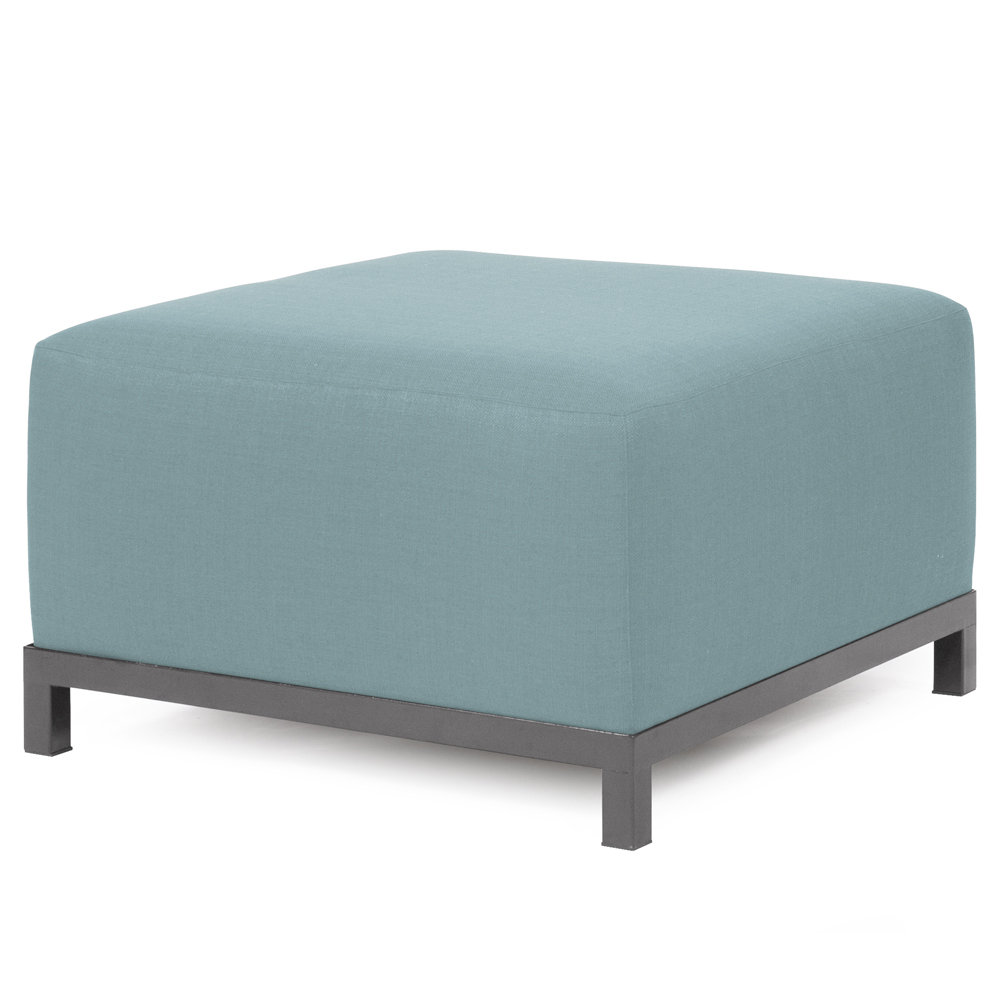 Olen Sunbrella® Box Cushion Ottoman Slipcover, Sterling Breeze Polyester Blend