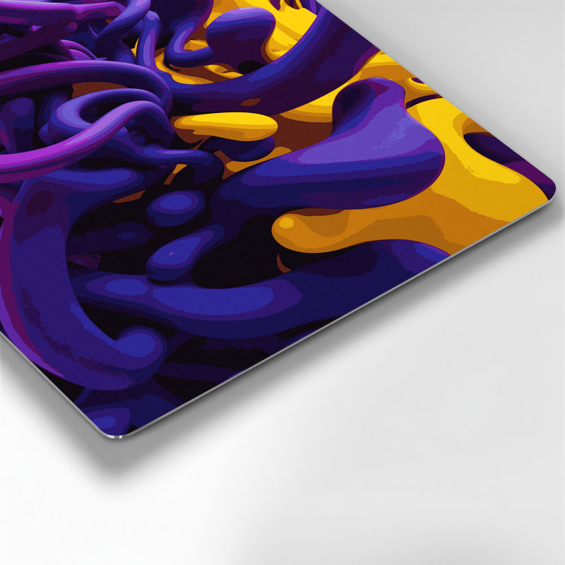 «Biomorphic Abstraction 53», art mural en métal mauve, H 20 po x l 24 po