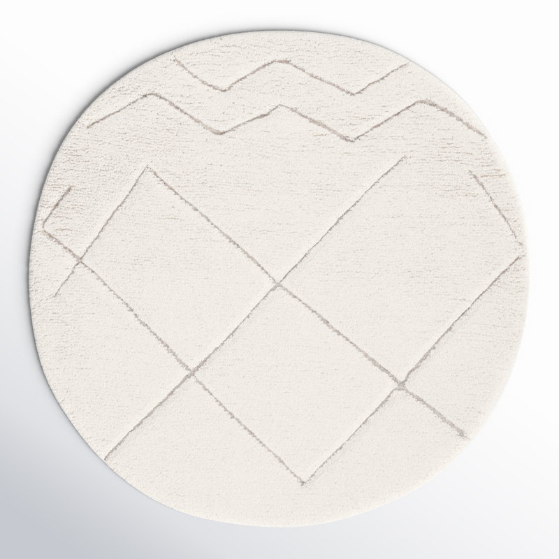 Tapis géométrique tissé à la main Henrie, Rond 6 pi