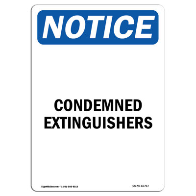 OSHA Notice - Condemned Extinguishers Sign
