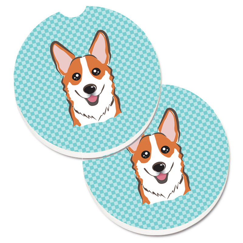 Sous-verre Retriever, Bleu, Corgi orange