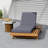 Lounge Chaise Set, Space Available on One Side, Acacia Wood with Water-Resistant Lounge Cushions (Dark Grey & 4 Inch Thick)-130631556