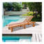 Chaise longue inclinable d'extérieur pliante avec roulettes, structure en bois d'acacia - couleur teck
