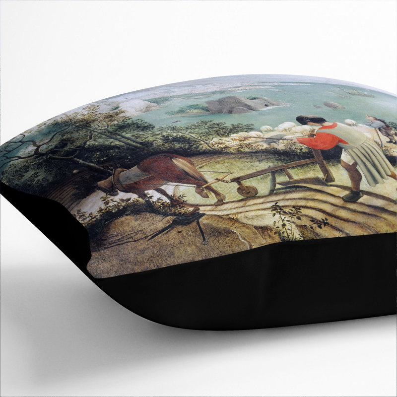 The Fall of Icarus Scatter Cushion, Black, 55cm H x 55cm W x 20cm D