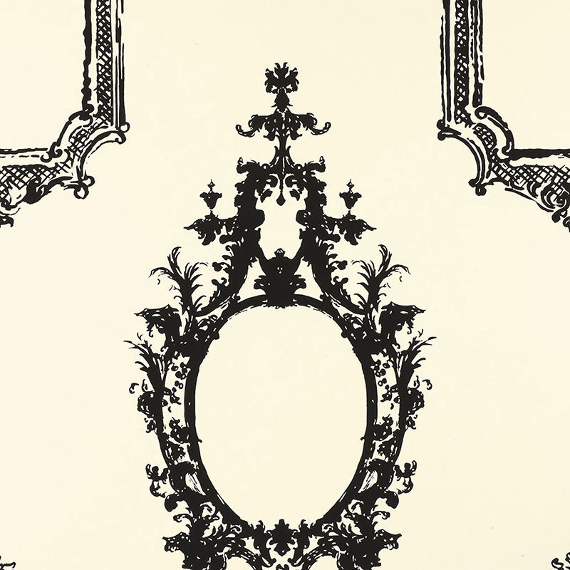Papier peint Go Baroque, Noir / blanc