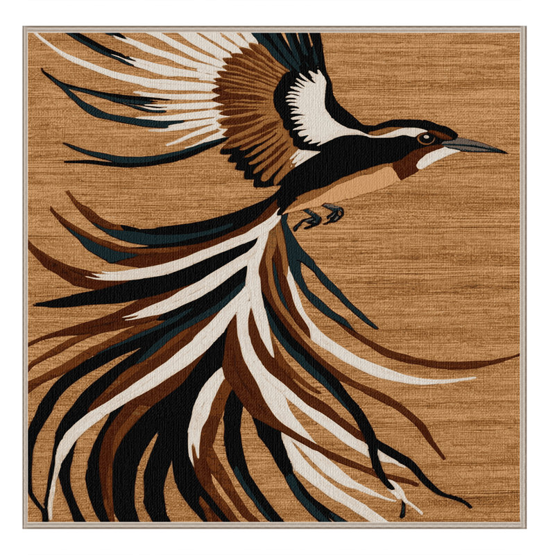  Tapis lavable d'oiseaux mouchetés au paradis africain, Carré 8 pi