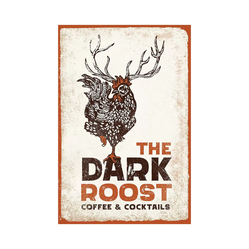 Dark Rooster Burnt Orange - Wrapped Canvas Print, 152.5 cm H x 101.5 cm W