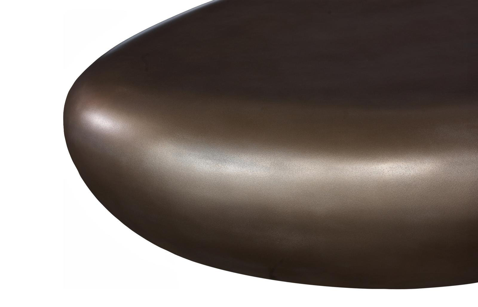 River Stone Solid Coffee Table, 16" H x 54" L x 34" W, Bronze