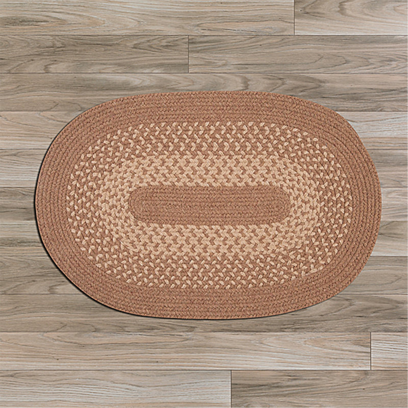 Tapis réversible en mélange de laine Wingo - Taupe, Rond 12 pi