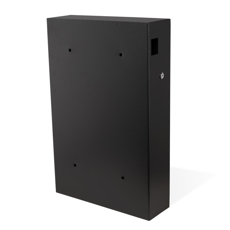 Black Steel Key Safe with Lockable Drop Slot, 144 Key Capacity