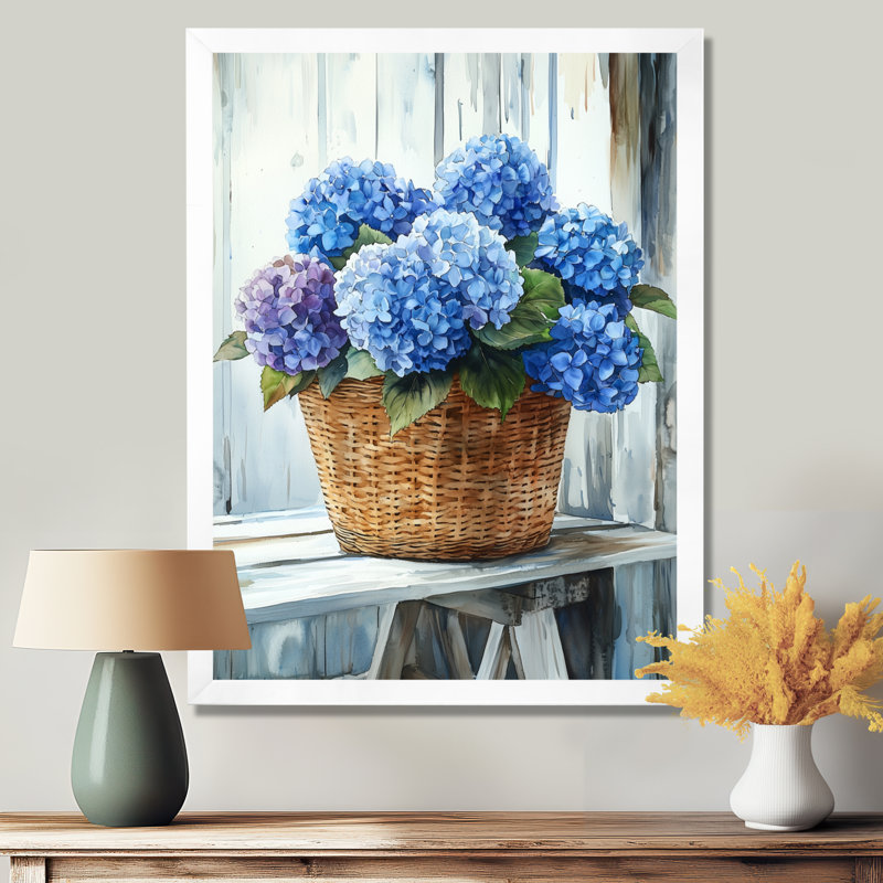Ebling - Floral Wall Decor, H 20 po x l 12 po, Reproduction encadrée d'une seule photo, Blanc
