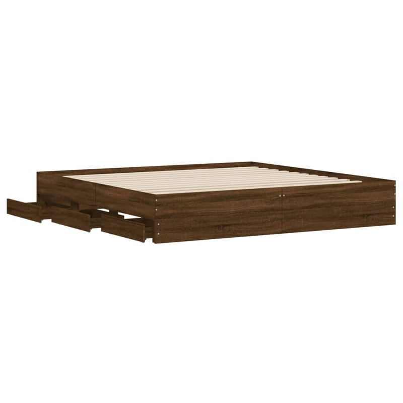 Normia Drawers Bed Frame, Super King ( 180 x 200 cm), Grey Sonoma