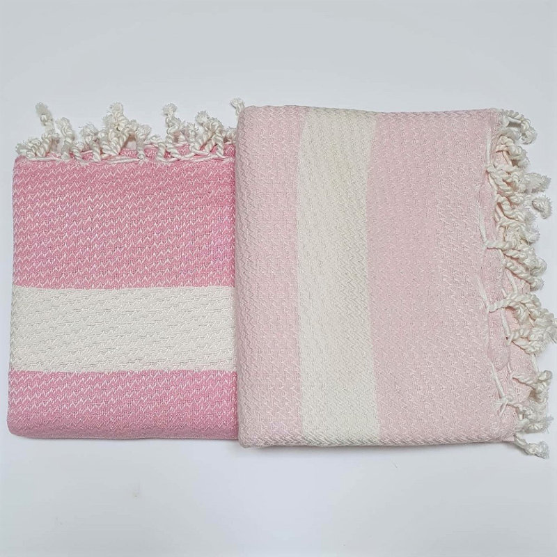 Milana Cotton Blend Beach Towel, Hot Pink