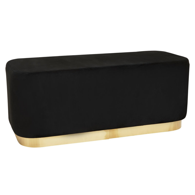 Anaelle Velvet Upholstered Bench, Black