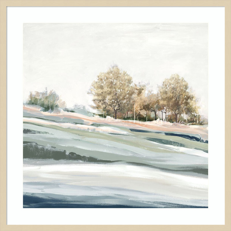 «Blue Still Trees» par Jacob q, impression sur bois encadrée, H 33 po x l 33 po