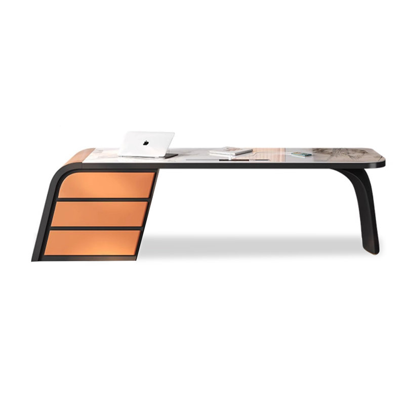 Bureau de luxe Luxury, Noir / Orange, H 29,92 po x l 55,12 po x P 27,56 po