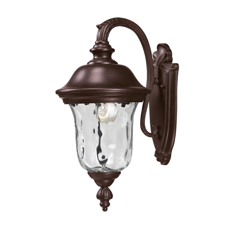 Antkeo Glass Wall Light, Bronze, 15.63" H x 8" W