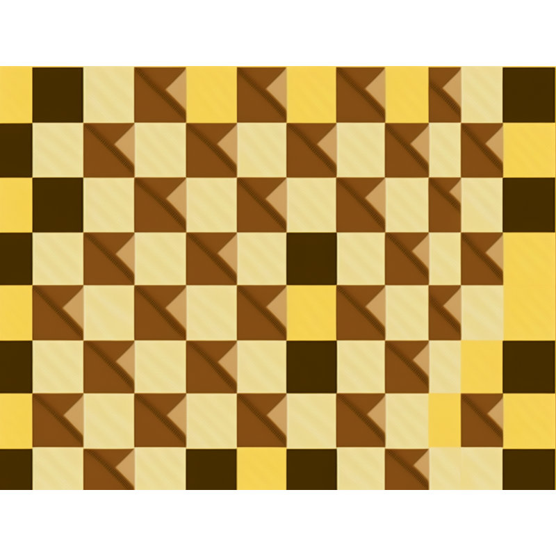 Polyester Comforter, Twin Comforter, Brown/Yellow Checkered
