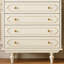 Armoire de rangement robuste en bois massif à 6 tiroirs