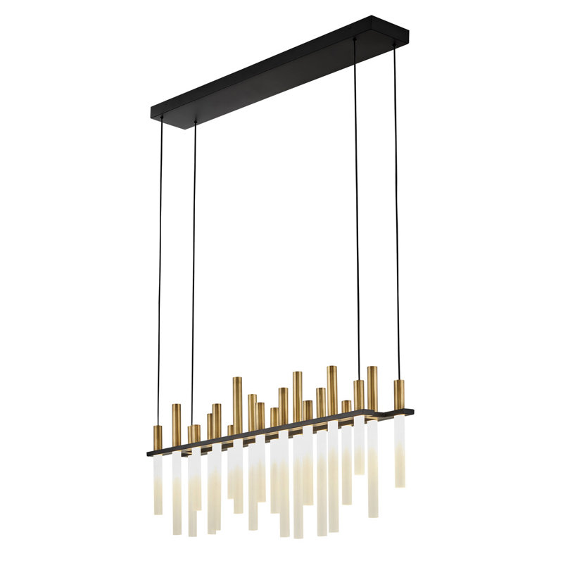 Echo Integrated LED Linear Chandelier w/ Etched Acrylic Rods