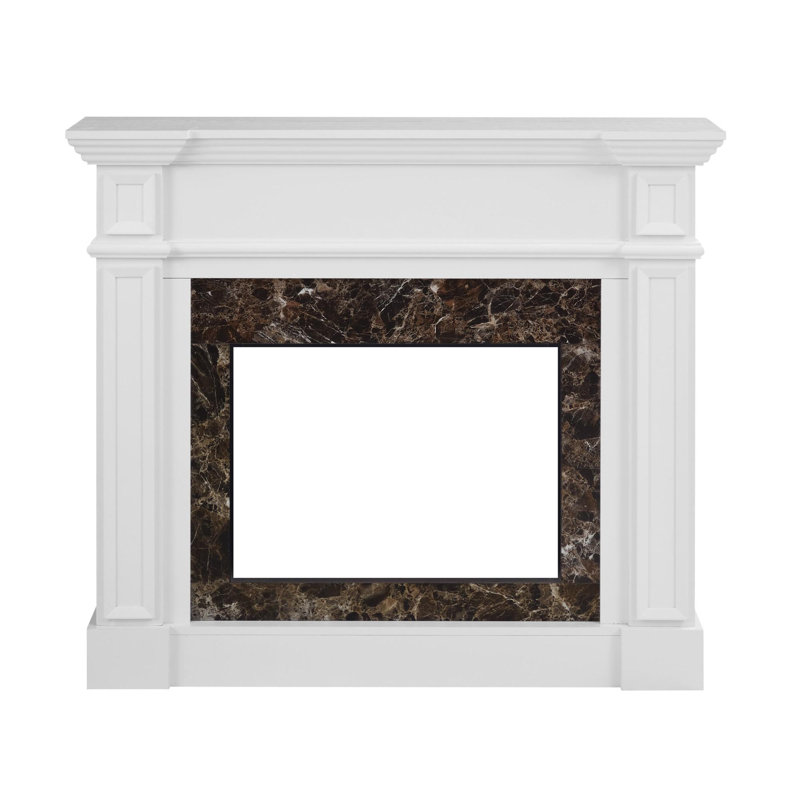 Vintage Mantel ,Only Mantel (NOT INCLUDED 23" FIREPLACE), White, 45.6"