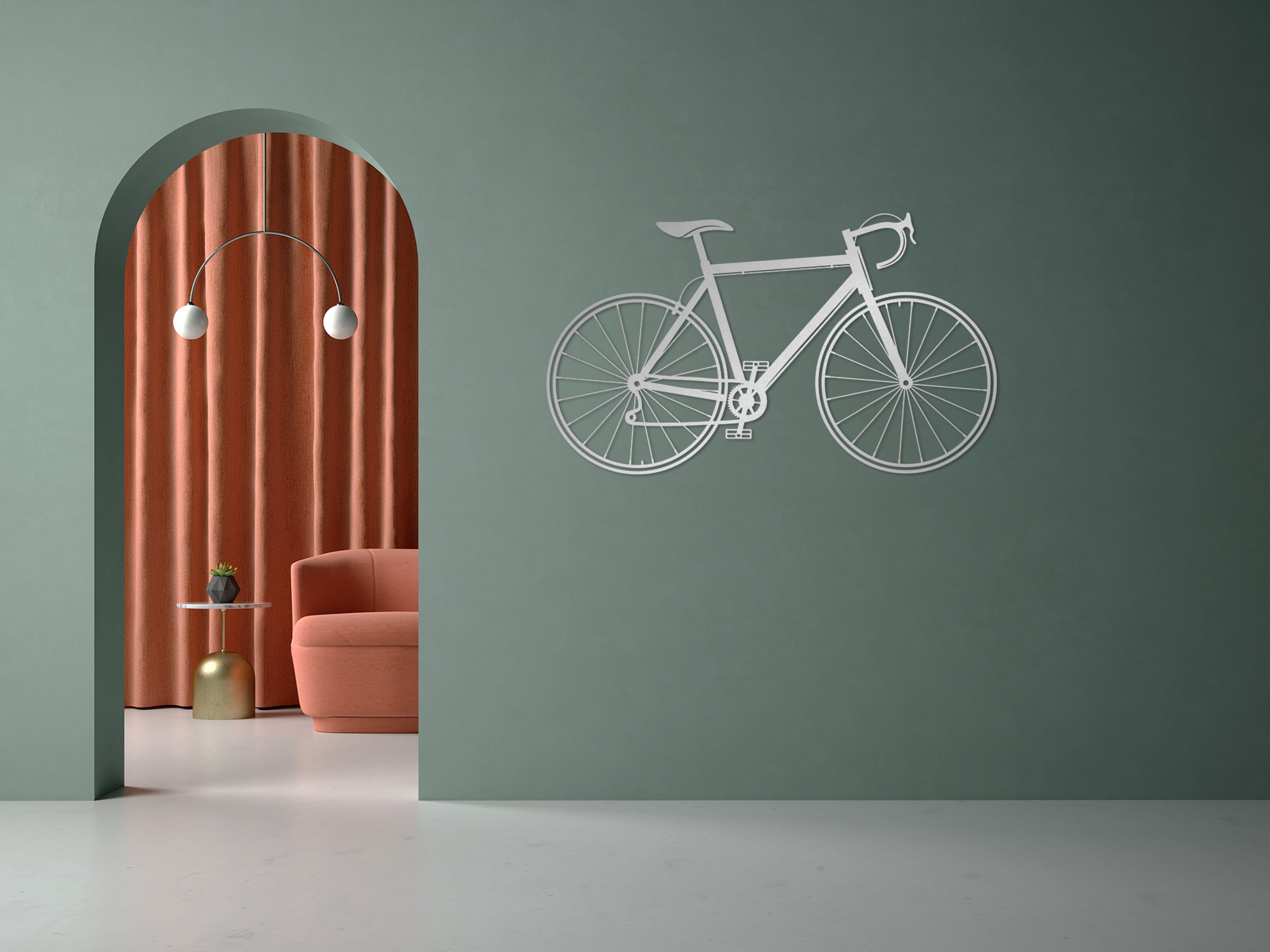 Hanging bike on discount wall for decoration