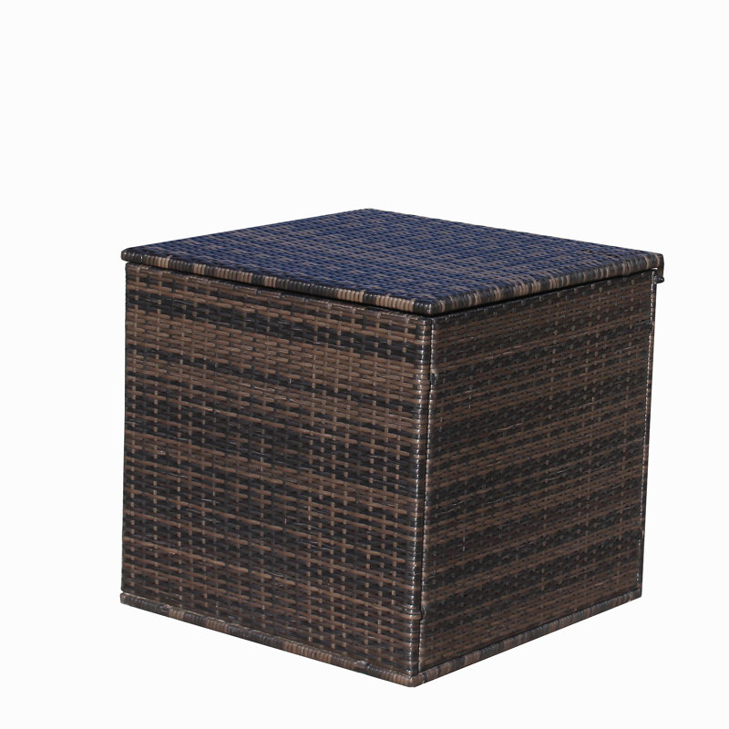 Boîte de rangement pour meubles de patio en osier (brun)
