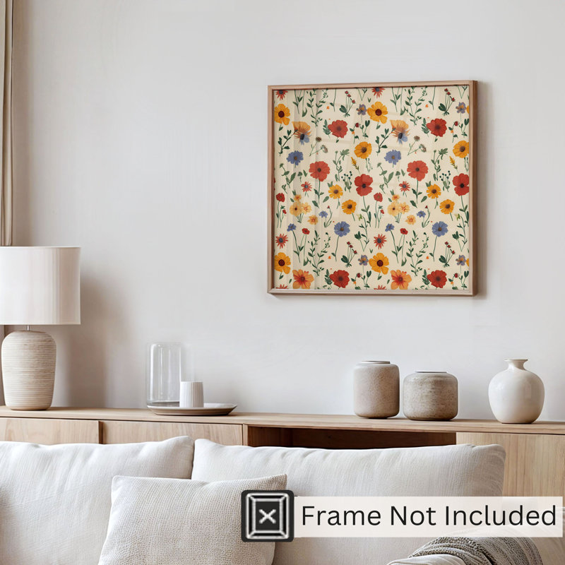 «Botanical Flower», motif de chalet sans cadre, H 20 po x l 20 po