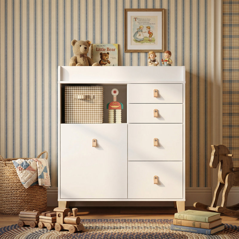 Commode à langer à 5 tiroirs Kyte, Gris