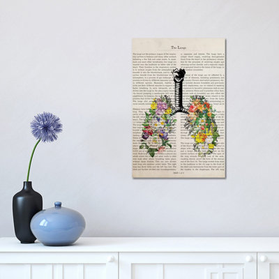 The Lungs With Flowers 1 Piece Wrapped Canvas Wall Art