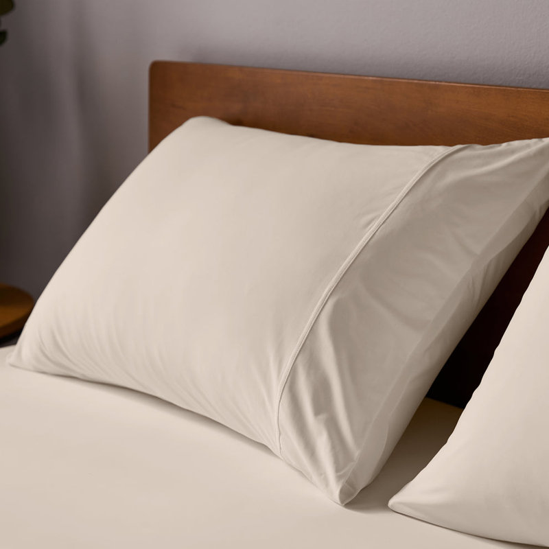 Cloudten Bedding Performance Jersey Pillowcase Set - Standard (Beige), Standard, Beige