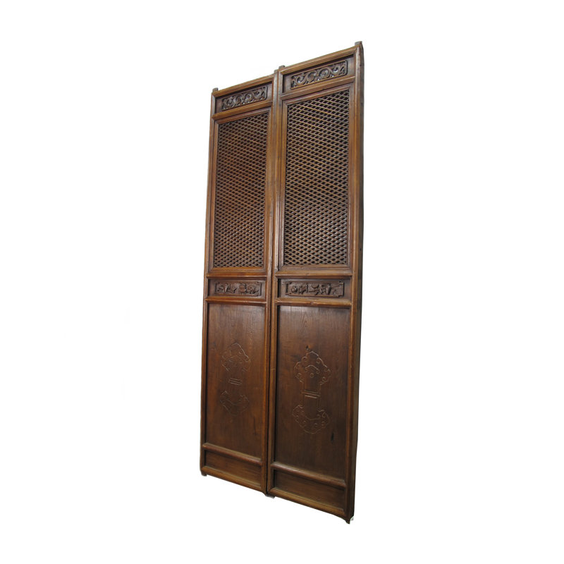 Asian Classic Stained Wood Pivot Screen Doors