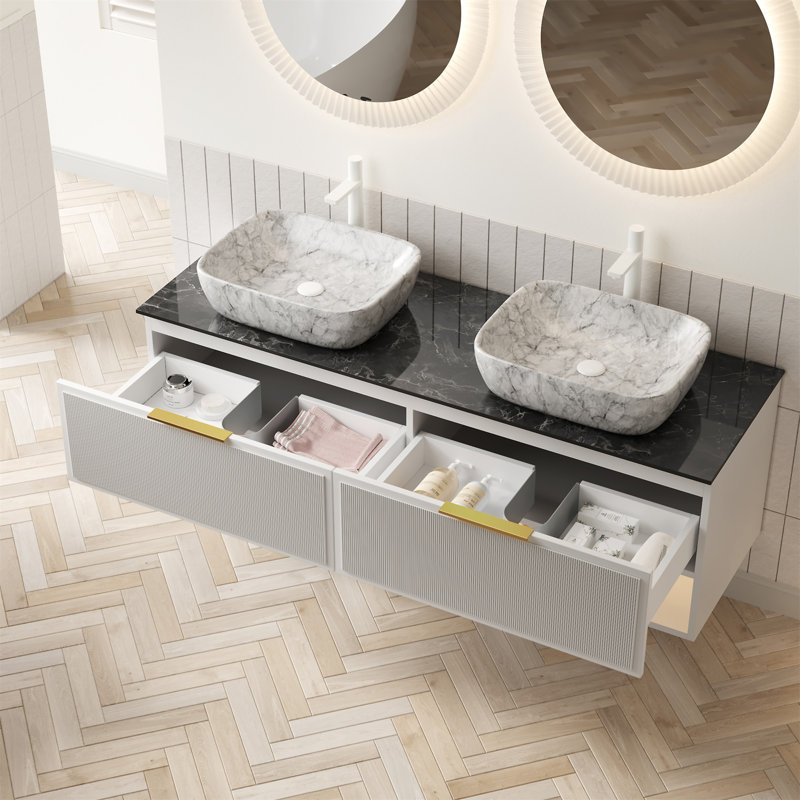 MALONE 60" Bathroom Vanity With Sinks, 60"