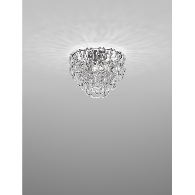 Giogali Ceiling Lamp 40 Black Matt Bronze 1 E26 Ul 1, Glossy Chrome, Crystal Transparent