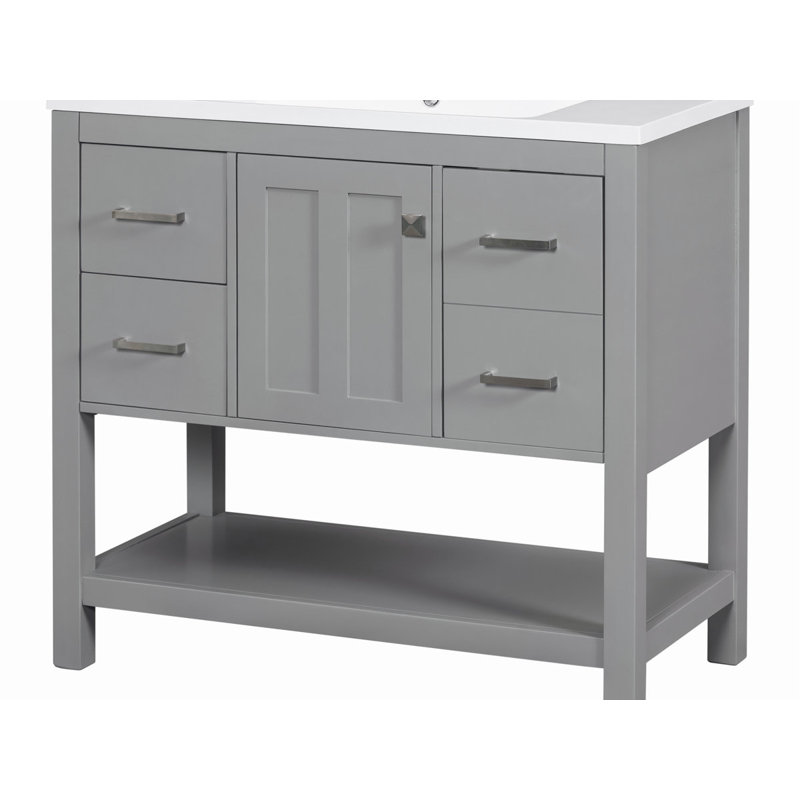 18.00'' Single Bathroom Vanity with Ceramic Top