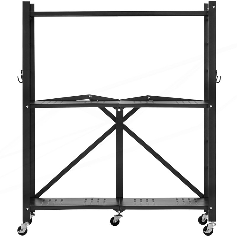 Étagère de rangement pliable à 3 niveaux avec roulettes 30 po x 13 po x 36 po