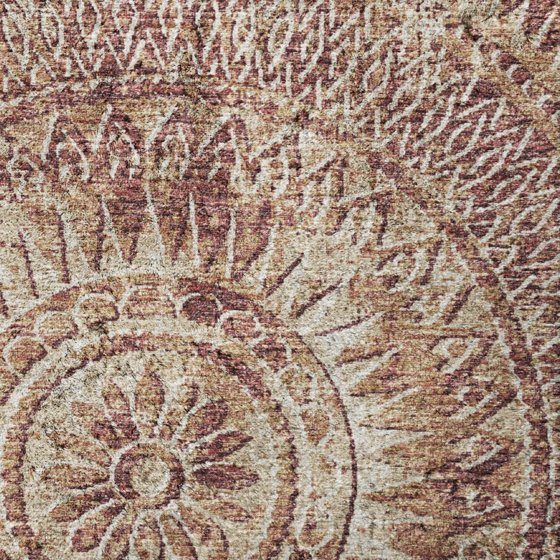 Premium Machine Washable Dream Shag ADS113 Medallion Rug, Canyon, 9' x 12'