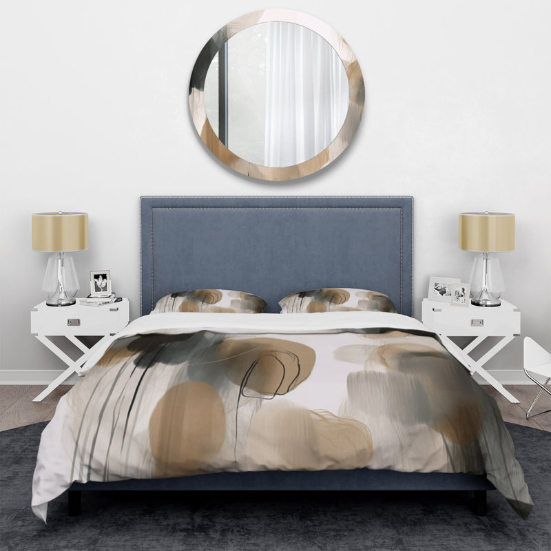 Painting Of Abstract Shapes II - Abstract Painting Duvet Cover Set - Microfiber Polyester, King Duvet Cover + 2 King Shams