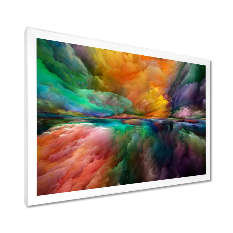 «Gerard Colorful and Dark Gradient Clouds», impression sur toile, H 24 po x l 32 po, Impression encadrée, Blanc