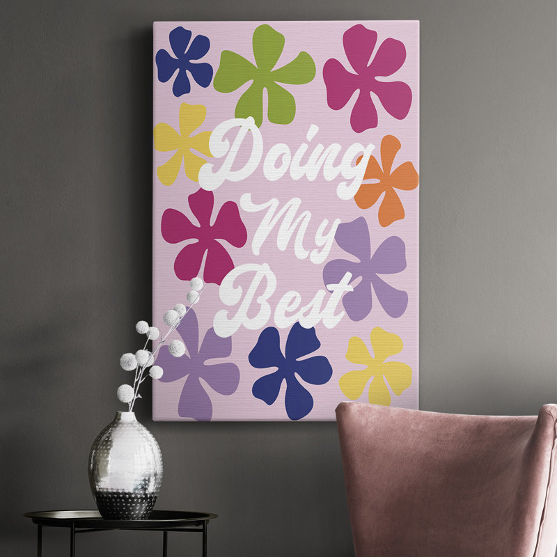 Ilaya «Doing My Best» - Impression sur toile tendue, H 18 po x l 12 po x P 1 po
