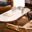 Table basse en bois massif de style crème-107541602