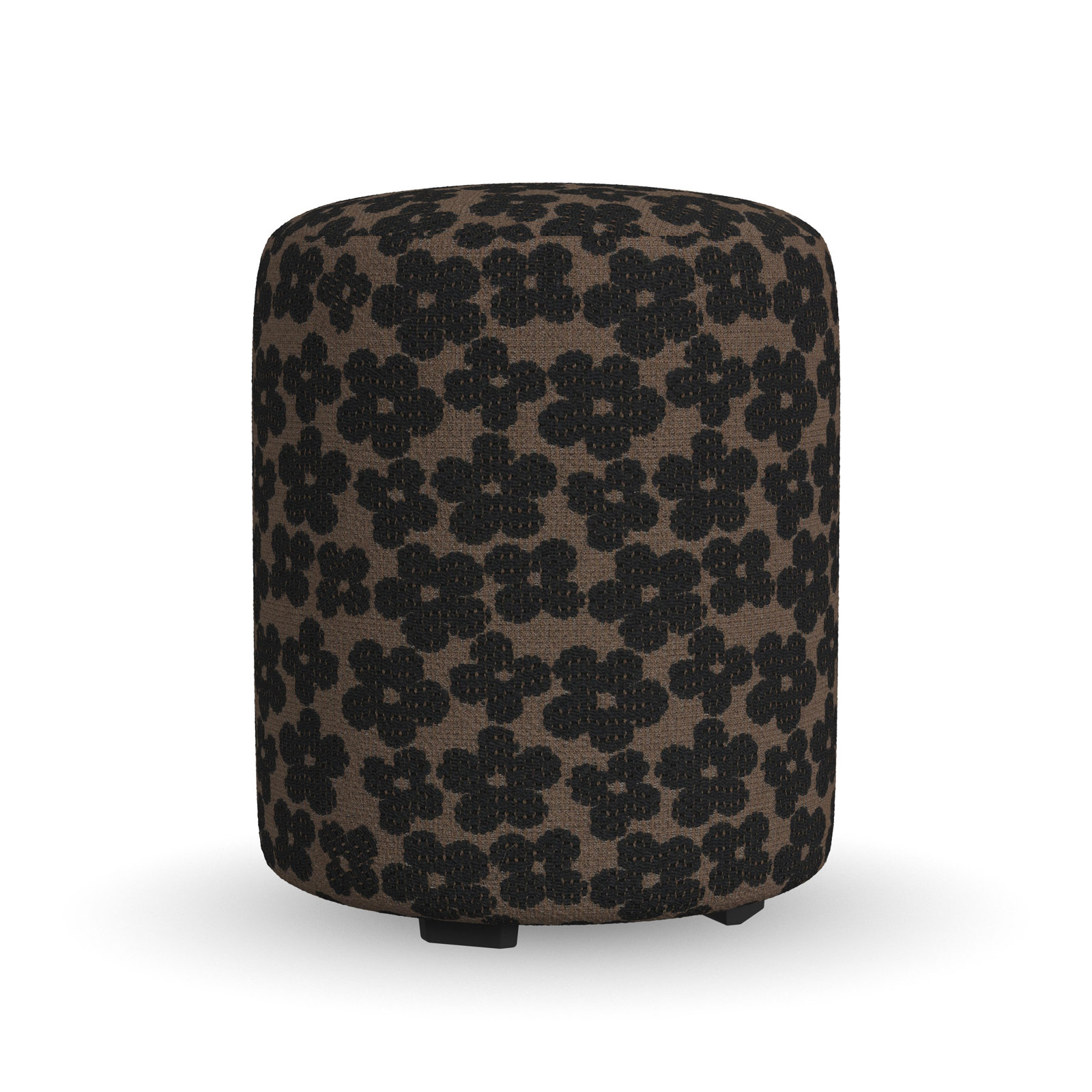Birchbrook Upholstered Ottoman, Black/Brown Polypropylene/Olefin