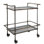 Chariot en métal galvanisé gris et noir, 30,7 x 17,1 x 34,6 po, barre de style industriel moderne et tablettes à 2 niveaux