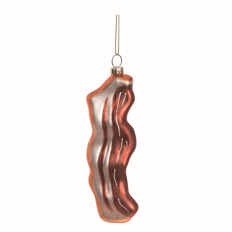 Ornement en forme de bacon en verre