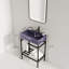 Meuble-lavabo autoportant de 24 po avec lavabo en céramique rouge lustré, pieds en métal ouverts et tablettes de rangement pour les salles de bain modernes-2124221005-2124220993